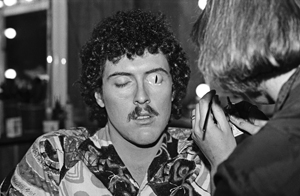Al gets the Thriller cat-eyes for the Eat It music video, 1984