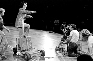 Weird Al on the move in the Living With A Hernia music video, 1986