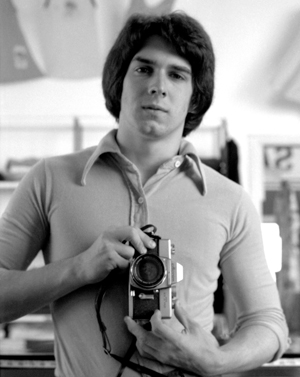 Jon Schwartz with Minolta camera, 1974