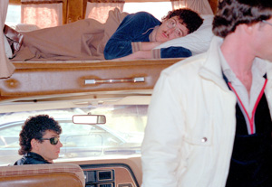 Roughing it on tour in 1984